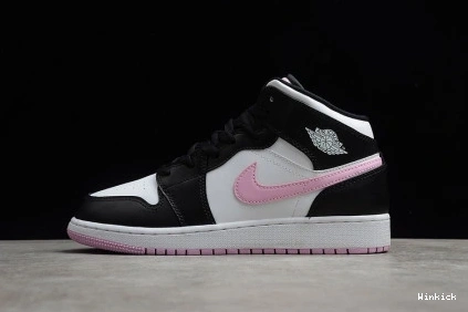 JORDAN AIR WHITE 555112-103 LIGHT PINK-BLACK MID 1 ARCTIC 0811